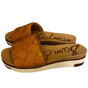 Sam Edelman Women's Woven Tan Slide Sandals, Size 8, New Summer Slides